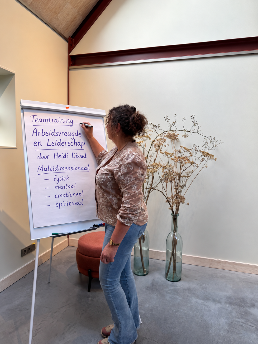 Heidi Dissel tijdens een teamtraining